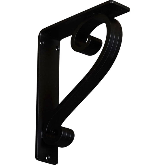 Ekena Millwork 2"W x 7 1/2"D x 10"H Edwards Wrought Iron Bracket, (Triple center brace) (6-Pack)