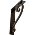 thumbnail image 1 of Ekena Millwork 2"W x 7 1/2"D x 10"H Edwards Wrought Iron Bracket, (Triple center brace), Antiqued Brass, 1 of 8