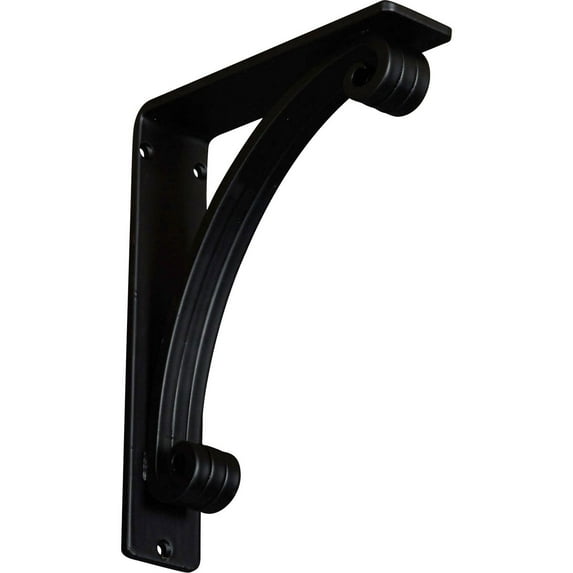 Ekena Millwork 2"W x 7 1/2"D x 10"H Legacy Wrought Iron Bracket, (Triple center brace) (2-Pack)