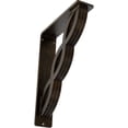 thumbnail image 1 of Ekena Millwork 2"W x 7 1/2"D x 10"H Loera Wrought Iron Bracket, (Triple center brace), Antiqued Brass, 1 of 7