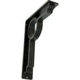 thumbnail image 1 of Ekena Millwork 2"W x 7 1/2"D x 10"H Maria Wrought Iron Bracket, (Triple center brace), Antiqued Pewter, 1 of 8