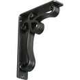 thumbnail image 1 of Ekena Millwork 2"W x 7 1/2"D x 10"H Orleans Wrought Iron Bracket, (Triple center brace), Powder Coated Black, 1 of 8