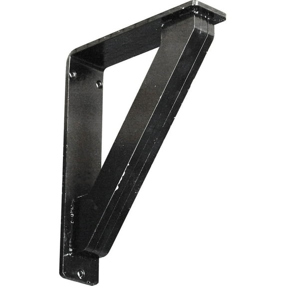 Ekena Millwork 2"W x 7 1/2"D x 10"H Traditional Wrought Iron Bracket, (Triple center brace), Antiqued Pale Gold