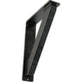 thumbnail image 1 of Ekena Millwork 2"W x 7 1/2"D x 10"H Traditional Wrought Iron Bracket, (Triple center brace), Antiqued Silver, 1 of 8