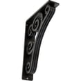 thumbnail image 1 of Ekena Millwork 2"W x 7 1/2"D x 10"H Tristan Wrought Iron Bracket, (Triple center brace), Antiqued Pewter, 1 of 8