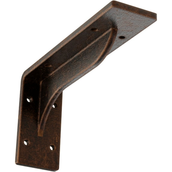 Ekena Millwork 2"W x 8"D x 4 1/4"H Embrey Steel Bracket, Antiqued Copper