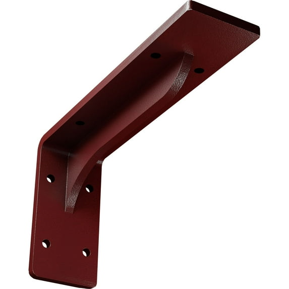 Ekena Millwork 2"W x 8"D x 4 1/4"H Embrey Steel Bracket, Hammered Bright Red