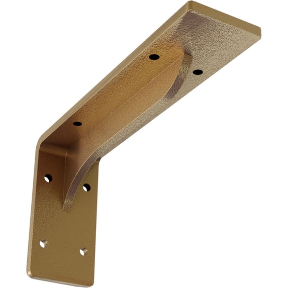 Ekena Millwork 2"W x 8"D x 4 1/4"H Embrey Steel Bracket, Hammered Gold