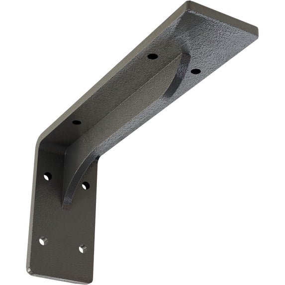 Ekena Millwork 2"W x 8"D x 4 1/4"H Embrey Steel Bracket, Hammered Gray