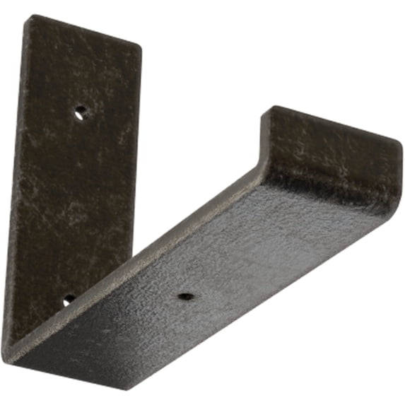 Ekena Millwork 2"W x 8"D x 6"H Steel Hanging Shelf Bracket, Antiqued Warm Silver