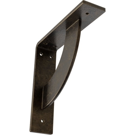 Ekena Millwork 2"W x 8"D x 8"H Bulwark Steel Bracket, Antiqued Pale Gold