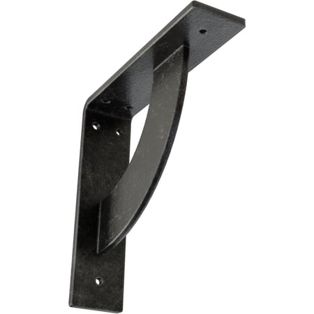 Ekena Millwork 2"W x 8"D x 8"H Bulwark Steel Bracket, Antiqued Silver
