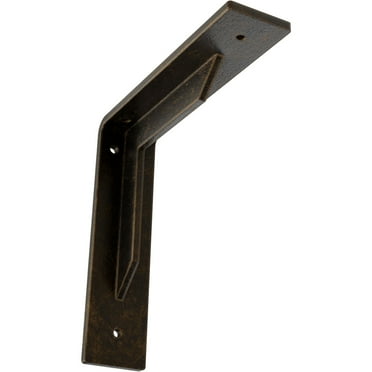 Ekena Millwork 2"W x 8"D x 8"H Stockport Steel Bracket, Antiqued Brass