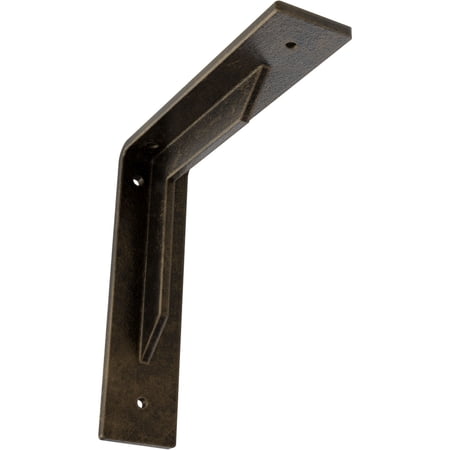 Ekena Millwork 2"W x 8"D x 8"H Stockport Steel Bracket, Antiqued Pale Gold