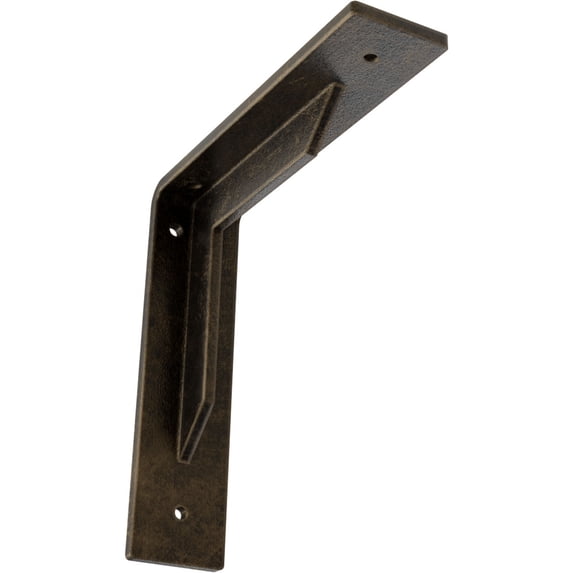Ekena Millwork 2"W x 8"D x 8"H Stockport Steel Bracket, Antiqued Pale Gold