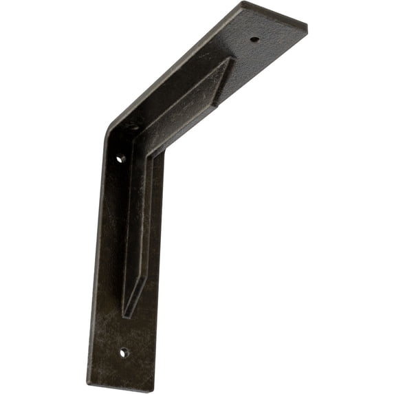 Ekena Millwork 2"W x 8"D x 8"H Stockport Steel Bracket, Antiqued Warm Silver