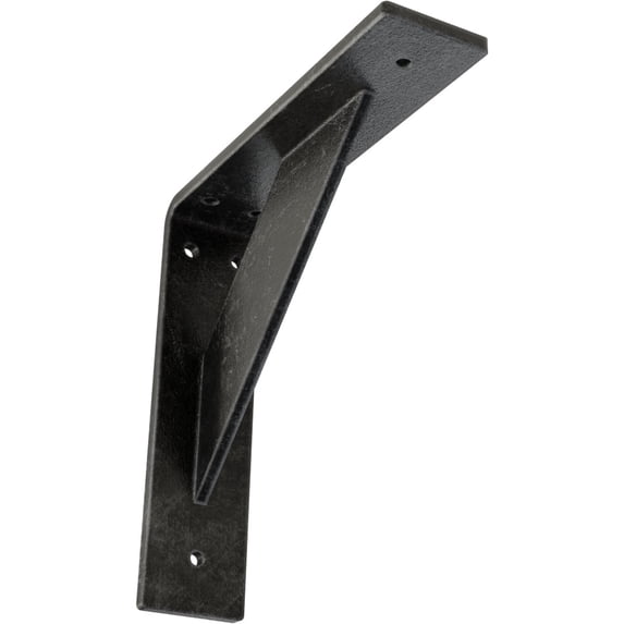 Ekena Millwork 2"W x 8"D x 8"H Traditional Steel Bracket, Antiqued Silver
