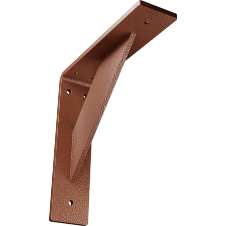 Ekena Millwork 2"W x 8"D x 8"H Traditional Steel Bracket, Hammered Copper