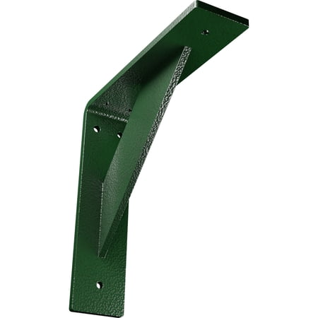Ekena Millwork 2"W x 8"D x 8"H Traditional Steel Bracket, Hammered Deep Green