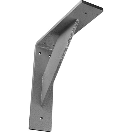 Ekena Millwork 2"W x 8"D x 8"H Traditional Steel Bracket, Hammered Gray