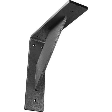 Ekena Millwork 2"W x 8"D x 8"H Traditional Steel Bracket, Hammered Silver
