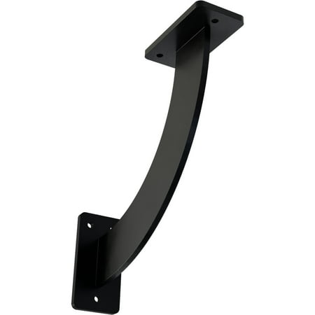 Ekena Millwork 2"W x 9"D x 9"H Bradford Steel Bracket, Powder Coated Black