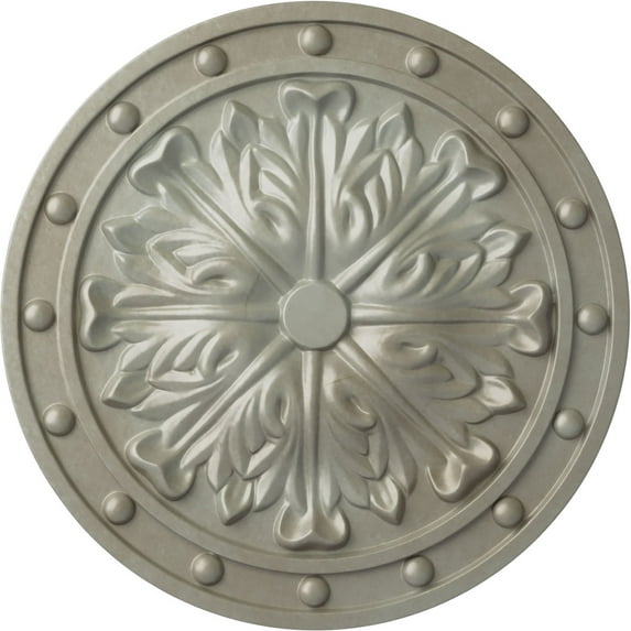 Ekena Millwork 20 1/2"OD x 1 1/2"P Foster Acanthus Leaf Ceiling Medallion (Fits Canopies up to 2 1/4"), Hand-Painted Flash Gold