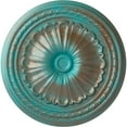 thumbnail image 1 of Ekena Millwork 20 1/2"OD x 1 7/8"P Alexa Ceiling Medallion (Fits Canopies up to 2 7/8"), Hand-Painted Copper Green Patina, 1 of 6