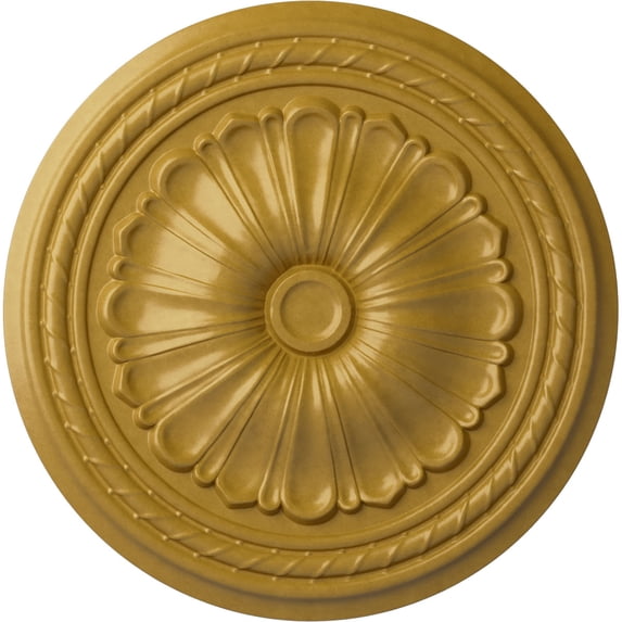 Ekena Millwork 20 1/2"OD x 1 7/8"P Alexa Ceiling Medallion (Fits Canopies up to 2 7/8"), Hand-Painted Iridescent Gold