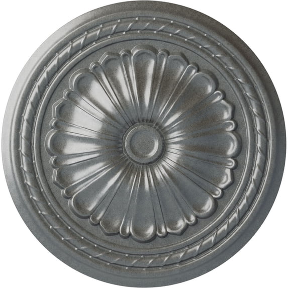 Ekena Millwork 20 1/2"OD x 1 7/8"P Alexa Ceiling Medallion (Fits Canopies up to 2 7/8"), Hand-Painted Platinum