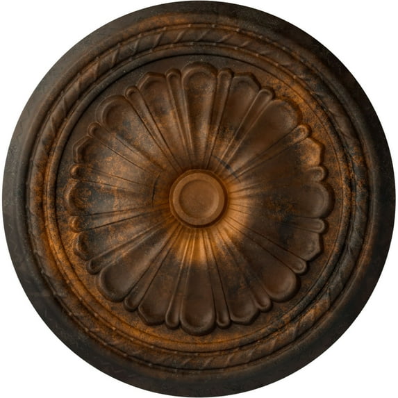 Ekena Millwork 20 1/2"OD x 1 7/8"P Alexa Ceiling Medallion (Fits Canopies up to 2 7/8"), Hand-Painted Rust