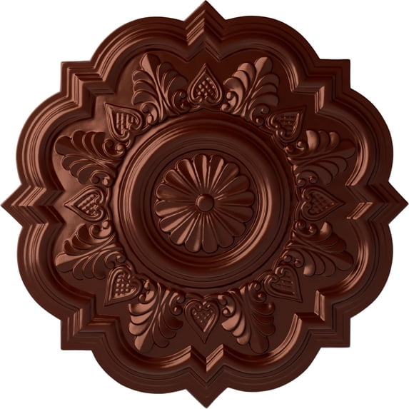 Ekena Millwork 20 1/4"OD x 1 1/2"P Deria Ceiling Medallion (Fits Canopies up to 6"), Hand-Painted Antique Copper