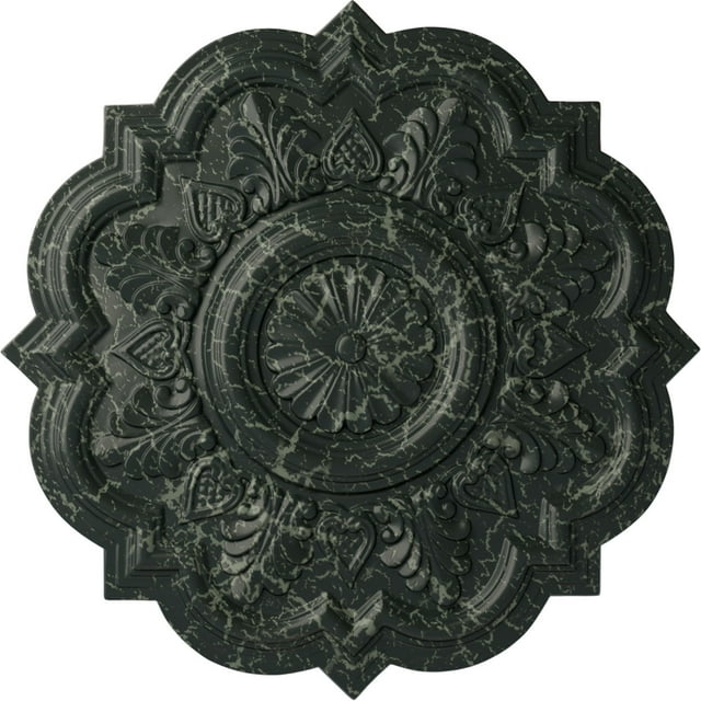 Ekena Millwork 20 1/4"OD x 1 1/2"P Deria Ceiling Medallion (Fits Canopies up to 6"), Hand-Painted Painted Turtle Crackle
