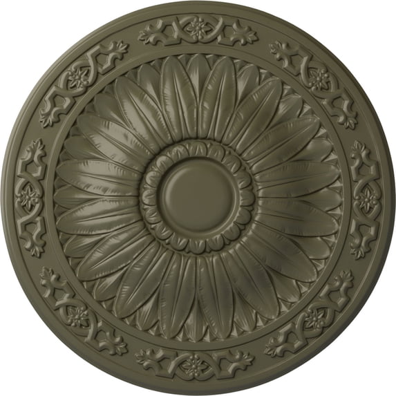 Ekena Millwork 20 1/4"OD x 1 1/2"P Lunel Ceiling Medallion (Fits Canopies up to 3 3/4"), Hand-Painted Painted Turtle