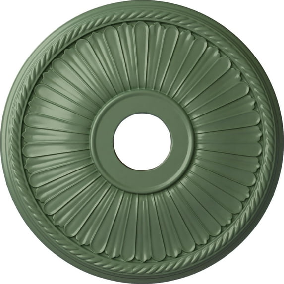 Ekena Millwork 20 1/8"OD x 3 7/8"ID x 1 7/8"P Berkshire Ceiling Medallion (Fits Canopies up to 6 3/8"), Hand-Painted Athenian Green