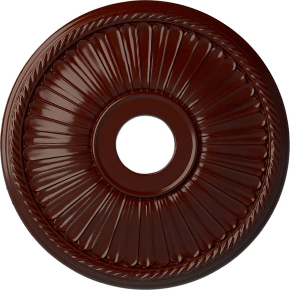 Ekena Millwork 20 1/8"OD x 3 7/8"ID x 1 7/8"P Berkshire Ceiling Medallion (Fits Canopies up to 6 3/8"), Hand-Painted Brushed Mahogany