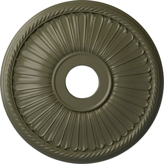 Ekena Millwork 20 1/8"OD x 3 7/8"ID x 1 7/8"P Berkshire Ceiling Medallion (Fits Canopies up to 6 3/8"), Hand-Painted Painted Turtle