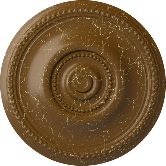 Ekena Millwork 20 5/8"OD x 1 3/8"P Raynor Ceiling Medallion (Fits Canopies up to 6"), Hand-Painted Smokey Topaz Crackle