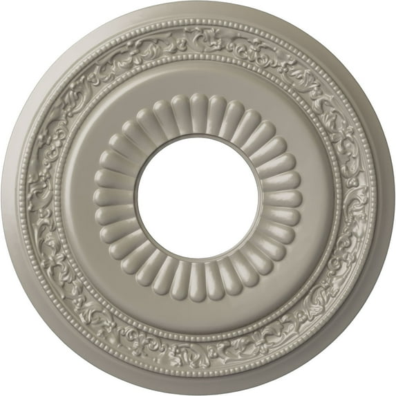 Ekena Millwork 20 5/8"OD x 6 1/4"ID x 1 3/8"P Lauren Ceiling Medallion (Fits Canopies up to 6 1/4"), Hand-Painted Pearl White