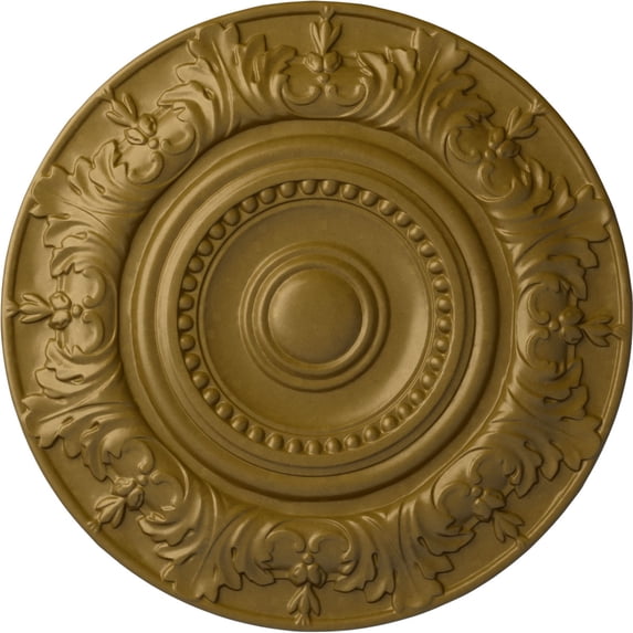 Ekena Millwork 20 7/8"OD x 1 1/4"P Biddix Ceiling Medallion (Fits Canopies up to 7 1/2"), Hand-Painted Gold