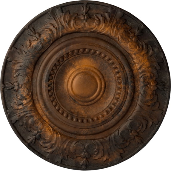 Ekena Millwork 20 7/8"OD x 1 1/4"P Biddix Ceiling Medallion (Fits Canopies up to 7 1/2"), Hand-Painted Rust