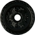 thumbnail image 1 of Ekena Millwork 20 7/8"OD x 3 5/8"ID x 1 5/8"P Palmetto Ceiling Medallion (Fits Canopies up to 5"), Hand-Painted Black Pearl, 1 of 7