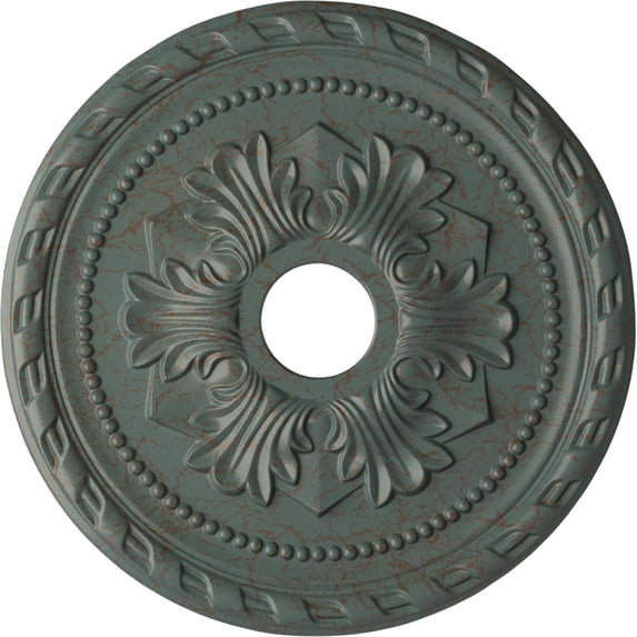 Ekena Millwork 20 7/8"OD x 3 5/8"ID x 1 5/8"P Palmetto Ceiling Medallion (Fits Canopies up to 5"), Hand-Painted Cloud Burst Crackle
