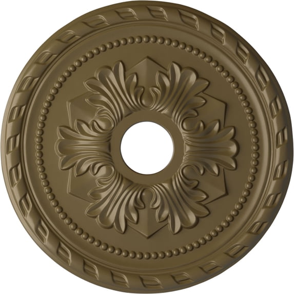 Ekena Millwork 20 7/8"OD x 3 5/8"ID x 1 5/8"P Palmetto Ceiling Medallion (Fits Canopies up to 5"), Hand-Painted Mississippi Mud