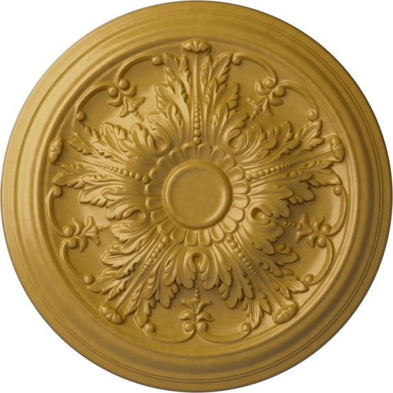 Ekena Millwork 20"OD x 1 1/2"P Damon Ceiling Medallion (Fits Canopies up to 3 3/8"), Hand-Painted Iridescent Gold