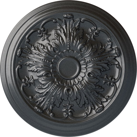 Ekena Millwork 20"OD x 1 1/2"P Damon Ceiling Medallion (Fits Canopies up to 3 3/8"), Hand-Painted Pewter