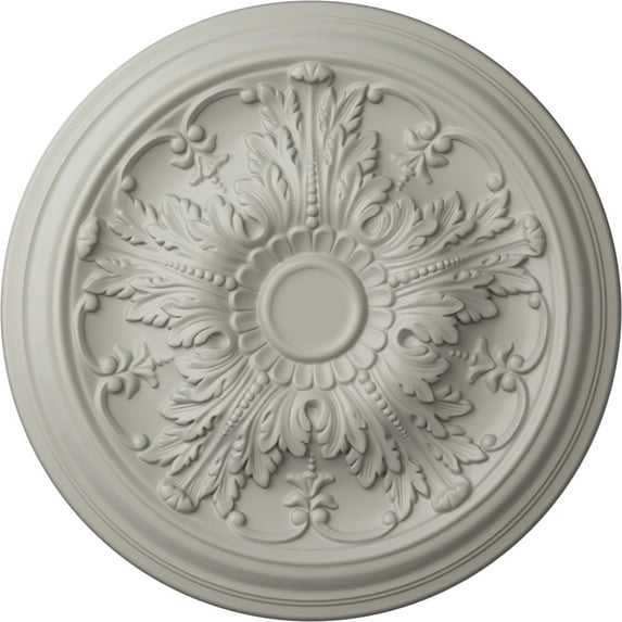 Ekena Millwork 20"OD x 1 1/2"P Damon Ceiling Medallion (Fits Canopies up to 3 3/8"), Hand-Painted Pot of Cream