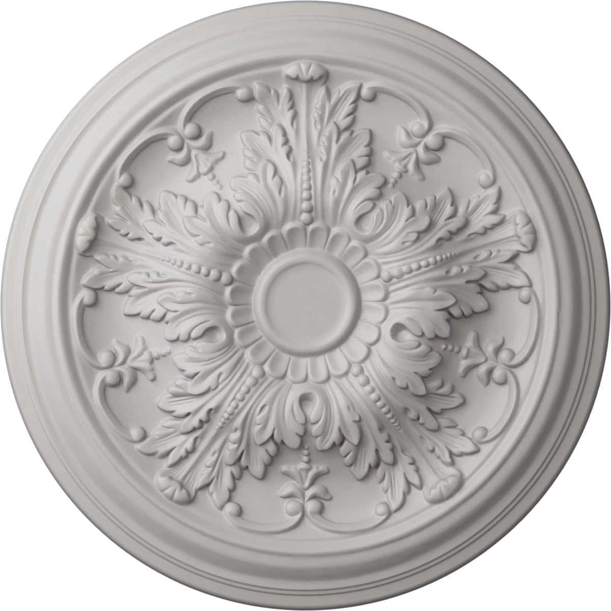 Ekena Millwork 20"OD x 1 1/2"P Damon Ceiling Medallion (Fits Canopies up to 3 3/8"), Hand-Painted Ultra Pure White