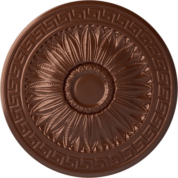 Ekena Millwork 20"OD x 1 3/8"P Randee Ceiling Medallion (Fits Canopies up to 3 7/8"), Hand-Painted Copper Penny