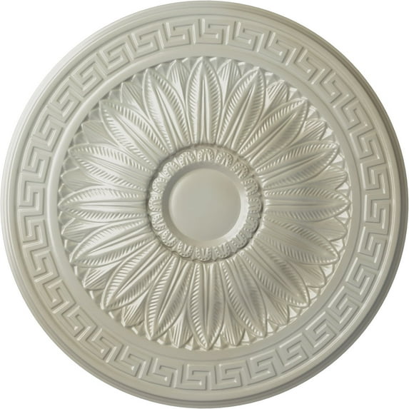 Ekena Millwork 20"OD x 1 3/8"P Randee Ceiling Medallion (Fits Canopies up to 3 7/8"), Hand-Painted Flash Blue